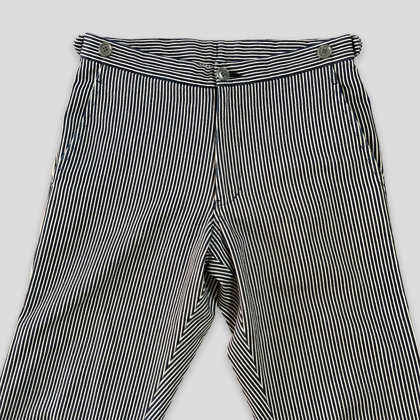 Comme Des AD2001 Garçons Homme Heavy Navy / White Pinstripe Pants (Size S)