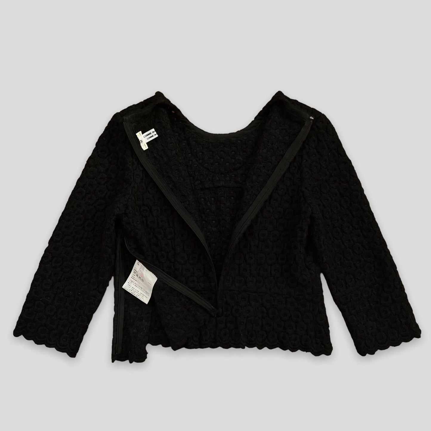 AD2012 Comme Des Garçons Black Wool Blend Top (Fits S)