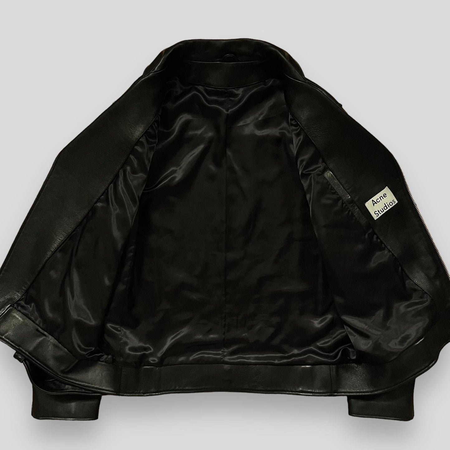 AW17 Acne Studios Nate Clean Black Leather Jacket (Fits L)