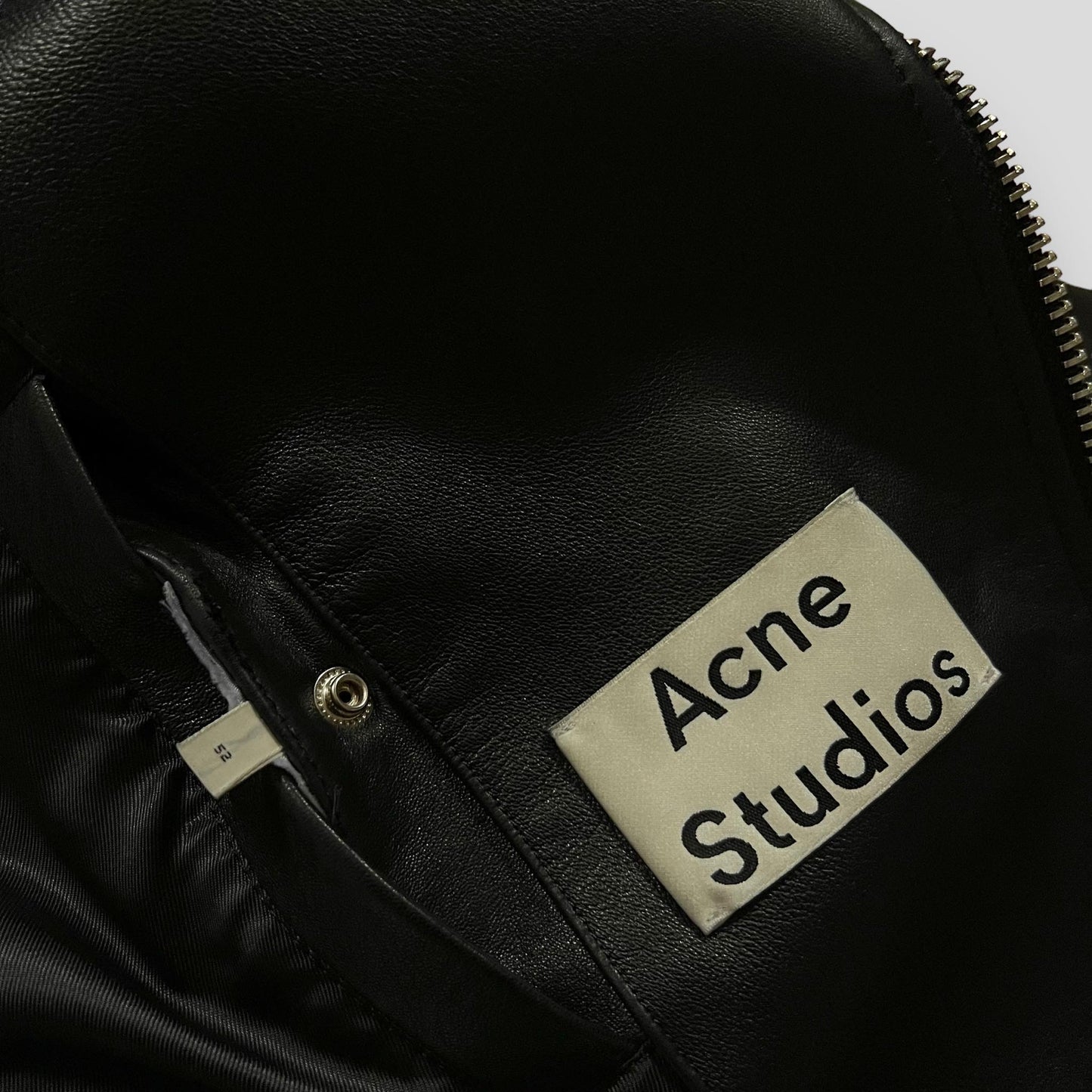 AW17 Acne Studios Nate Clean Black Leather Jacket (Fits L)