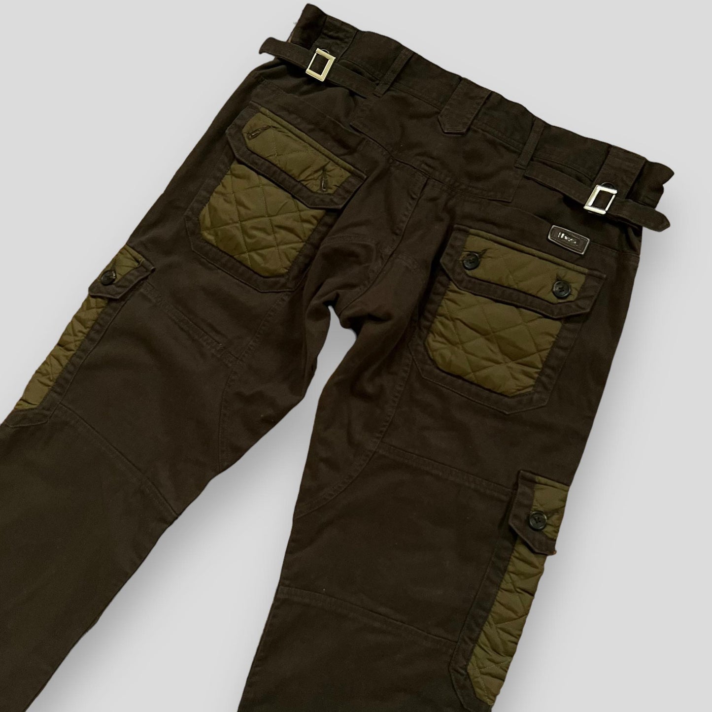 Vintage Dolce & Gabbana Heavy 8-Pocket Brown / Khaki Military Cargo Pants (Fits 32/34")