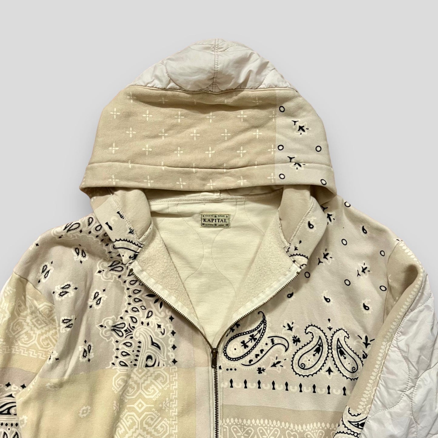 Kapital Bandana Quilted Zip-Up Hoodie (Fits M/L)