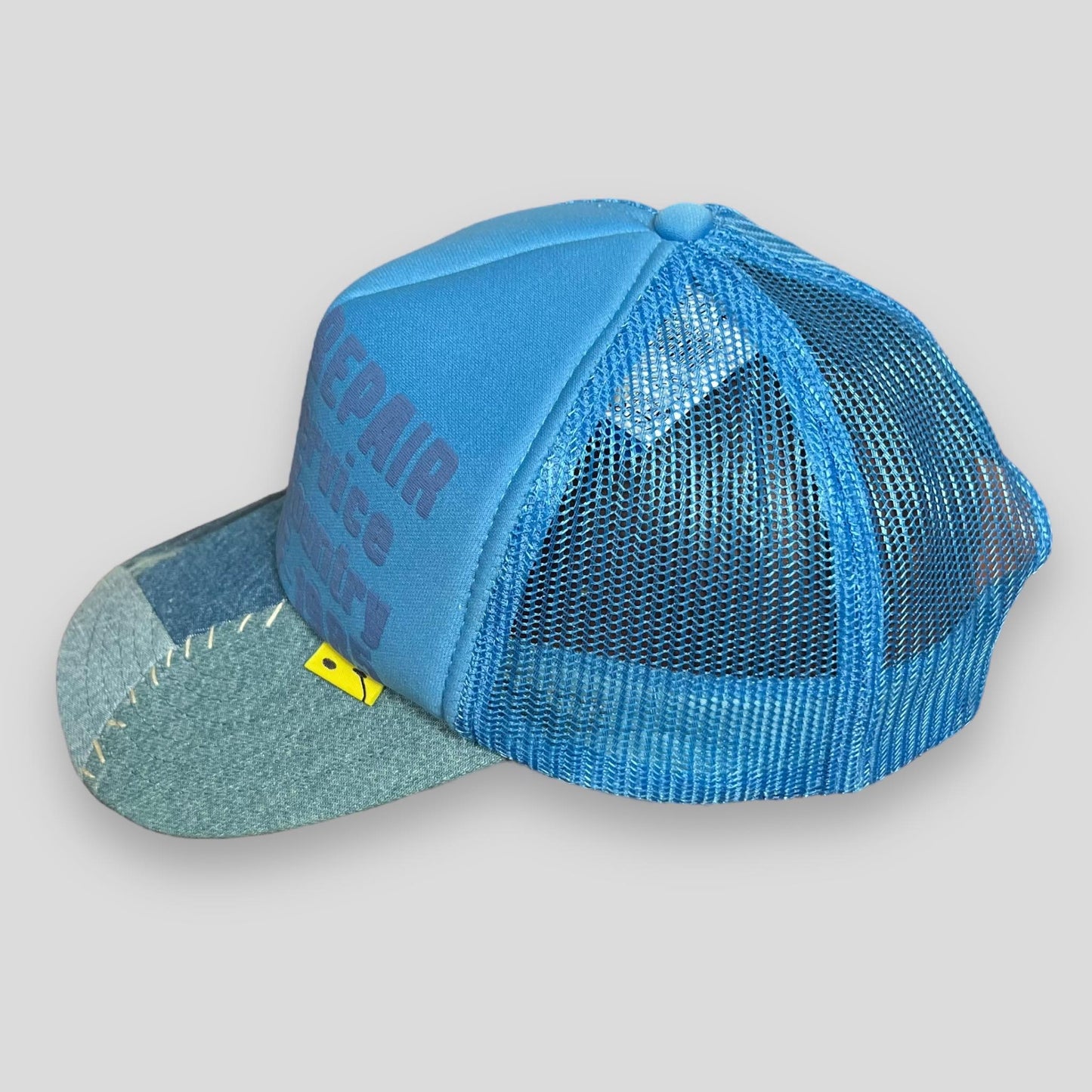 Kapital ‘Denim Repair’ Patchwork Denim Trucker Hat