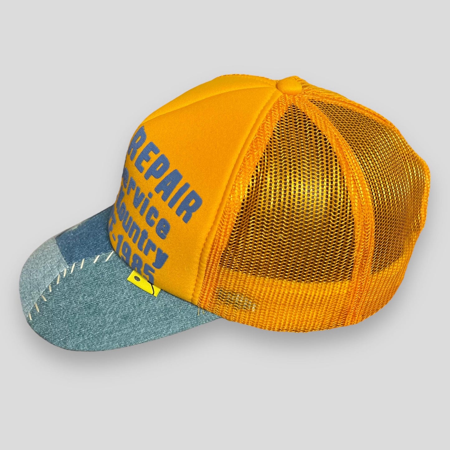 Kapital ‘Denim Repair’ Patchwork Denim Trucker Hat