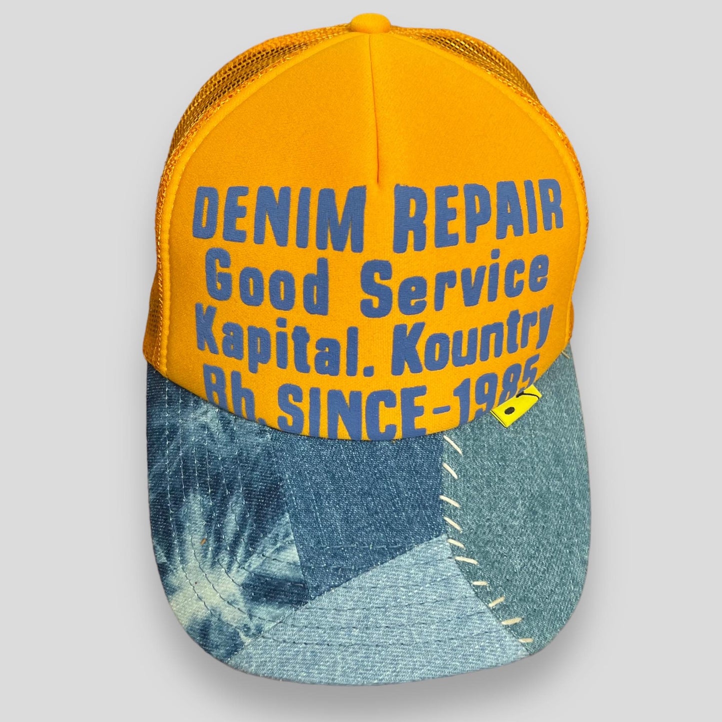 Kapital ‘Denim Repair’ Patchwork Denim Trucker Hat