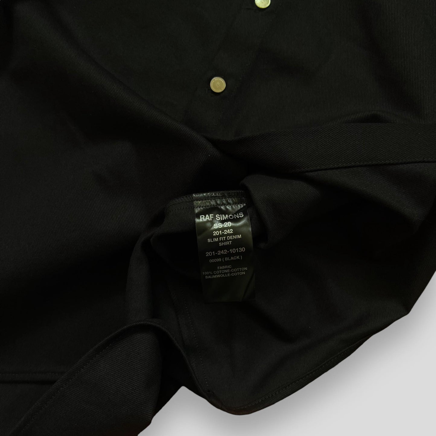 SS20 Raf Simons Lab Black Heavy Denim Shirt / Overshirt (Size S)