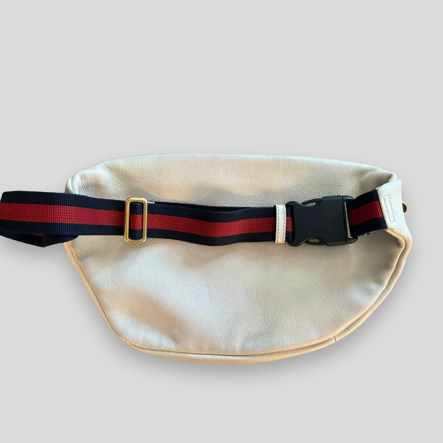 Gucci Logo Print Grained Calfskin Waist Bag