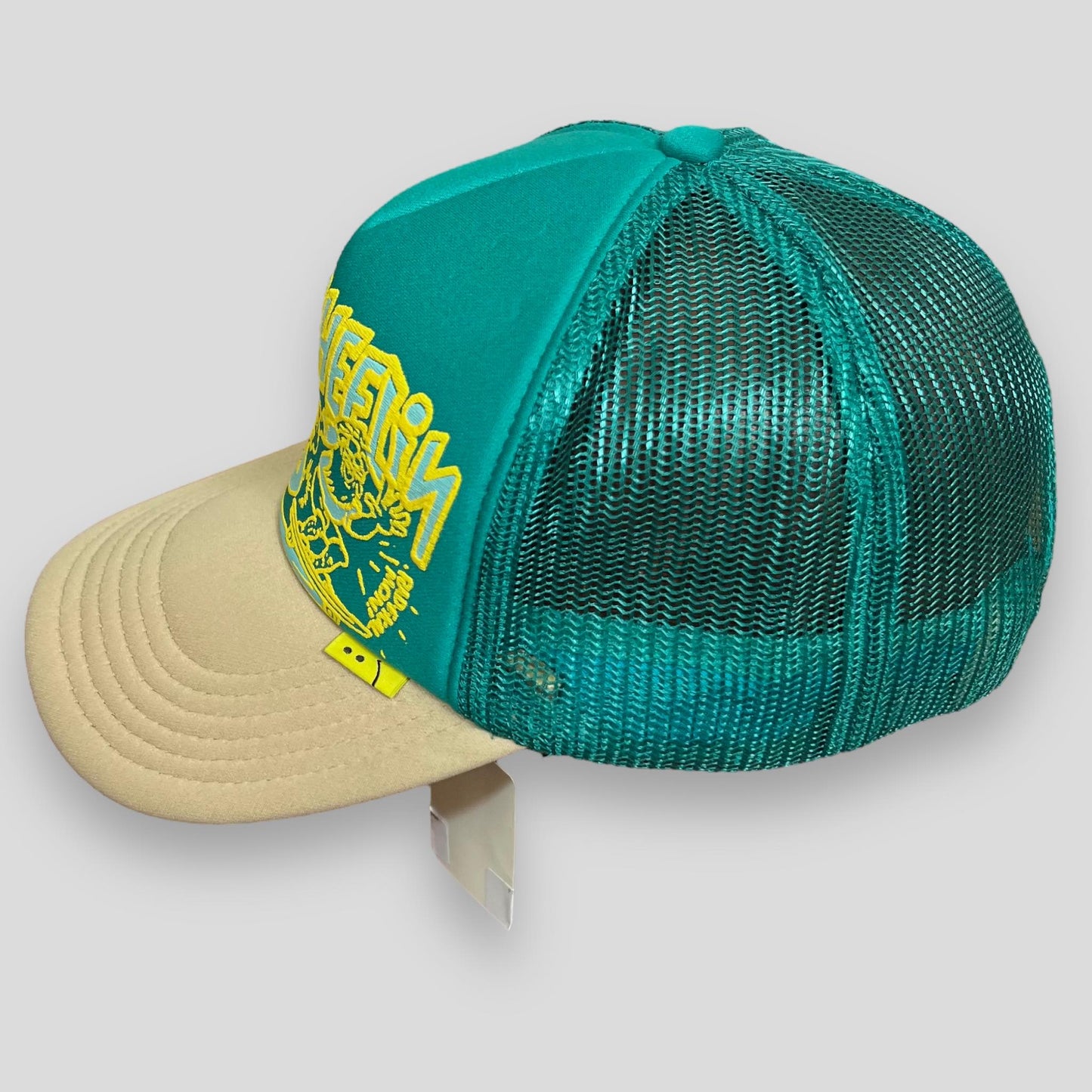 Kapital ‘Free Wheelin’ Trucker Hat Cream / Turquoise