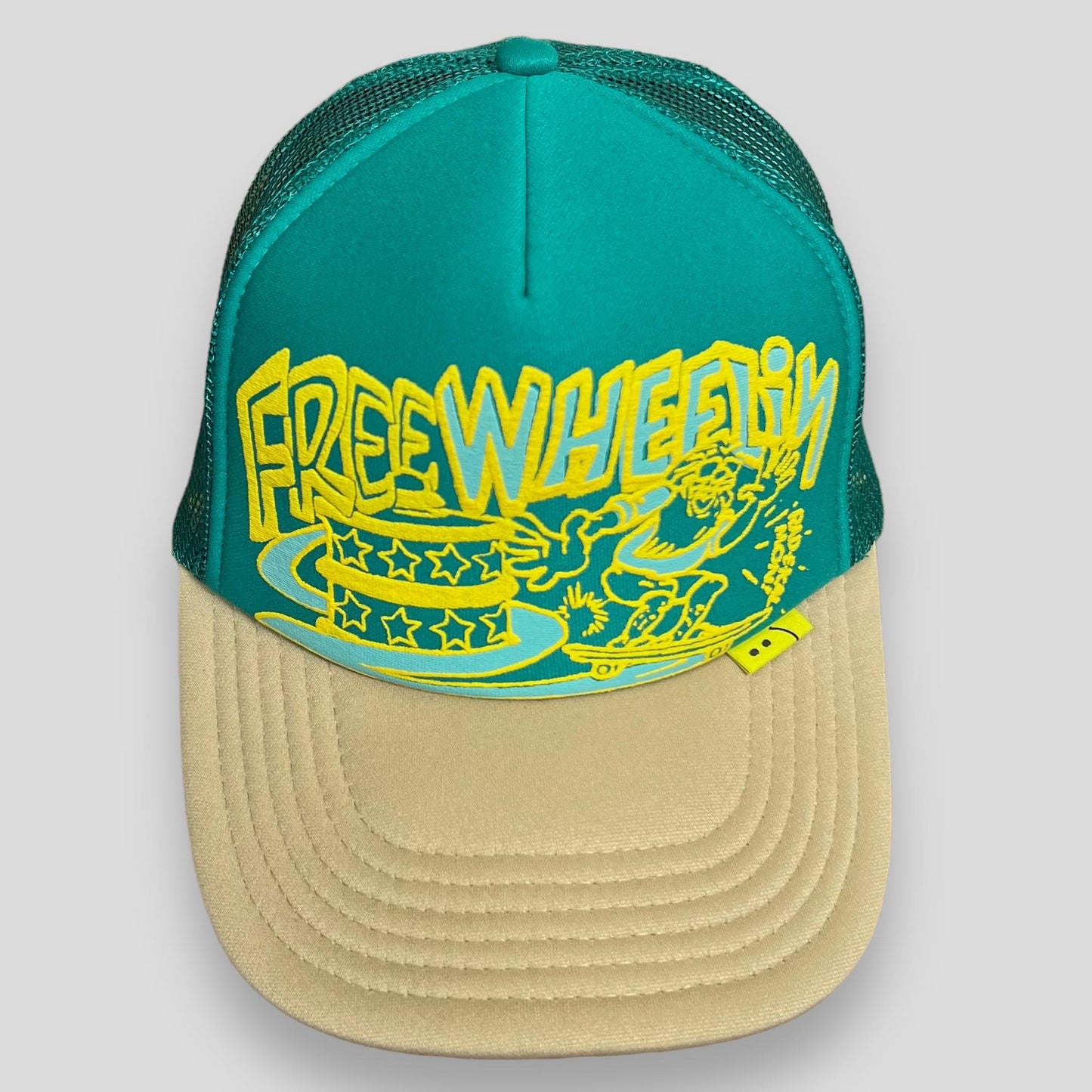 Kapital ‘Free Wheelin’ Trucker Hat Cream / Turquoise