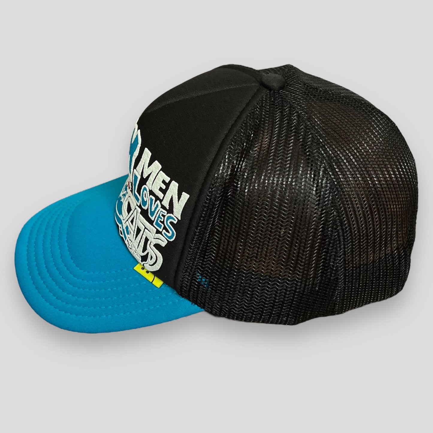 Kapital ‘Denim Men Love Cats’ Trucker Hat Black / Blue