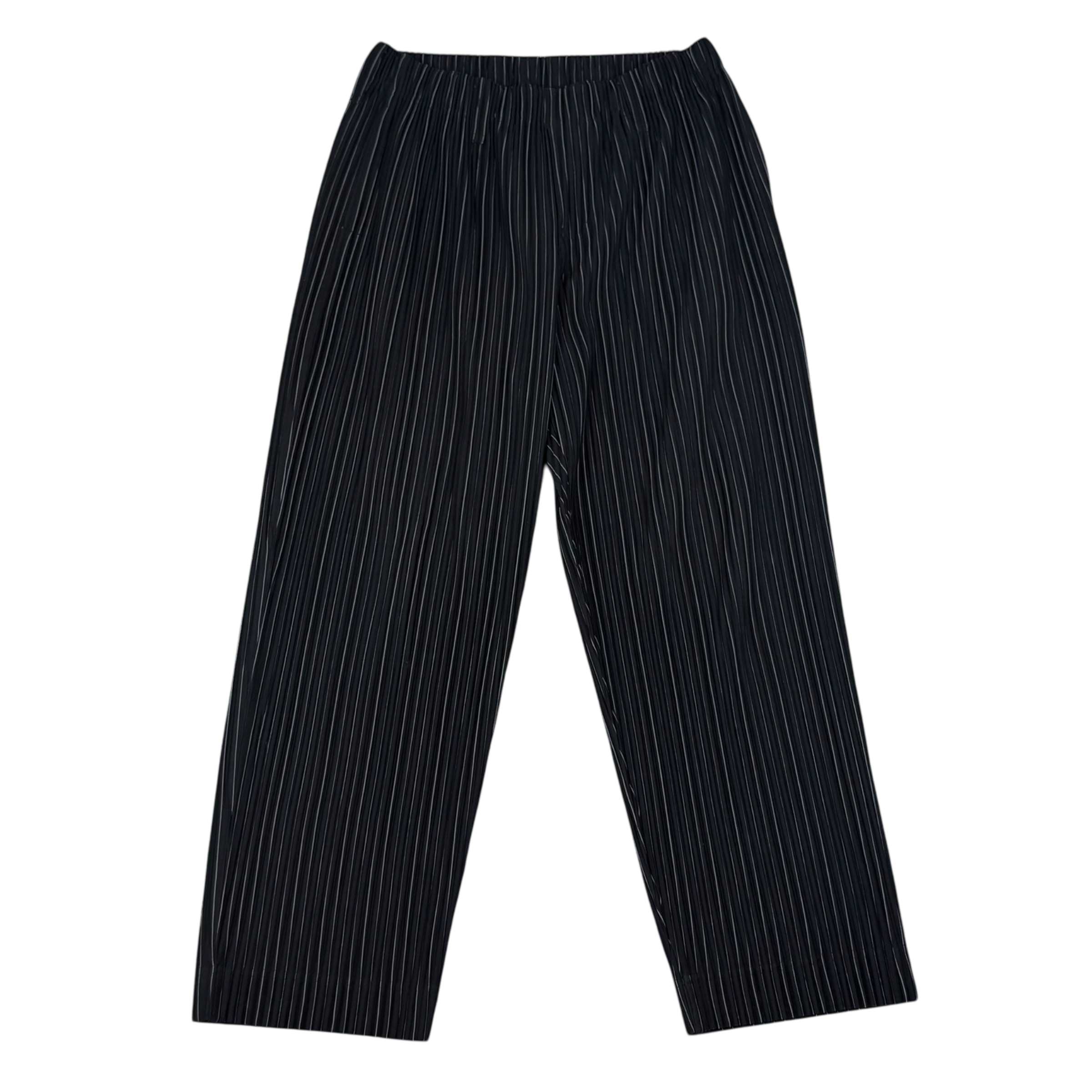 Issey Miyake Homme Plissé Pinstripe Trousers Black (Fits M-L)