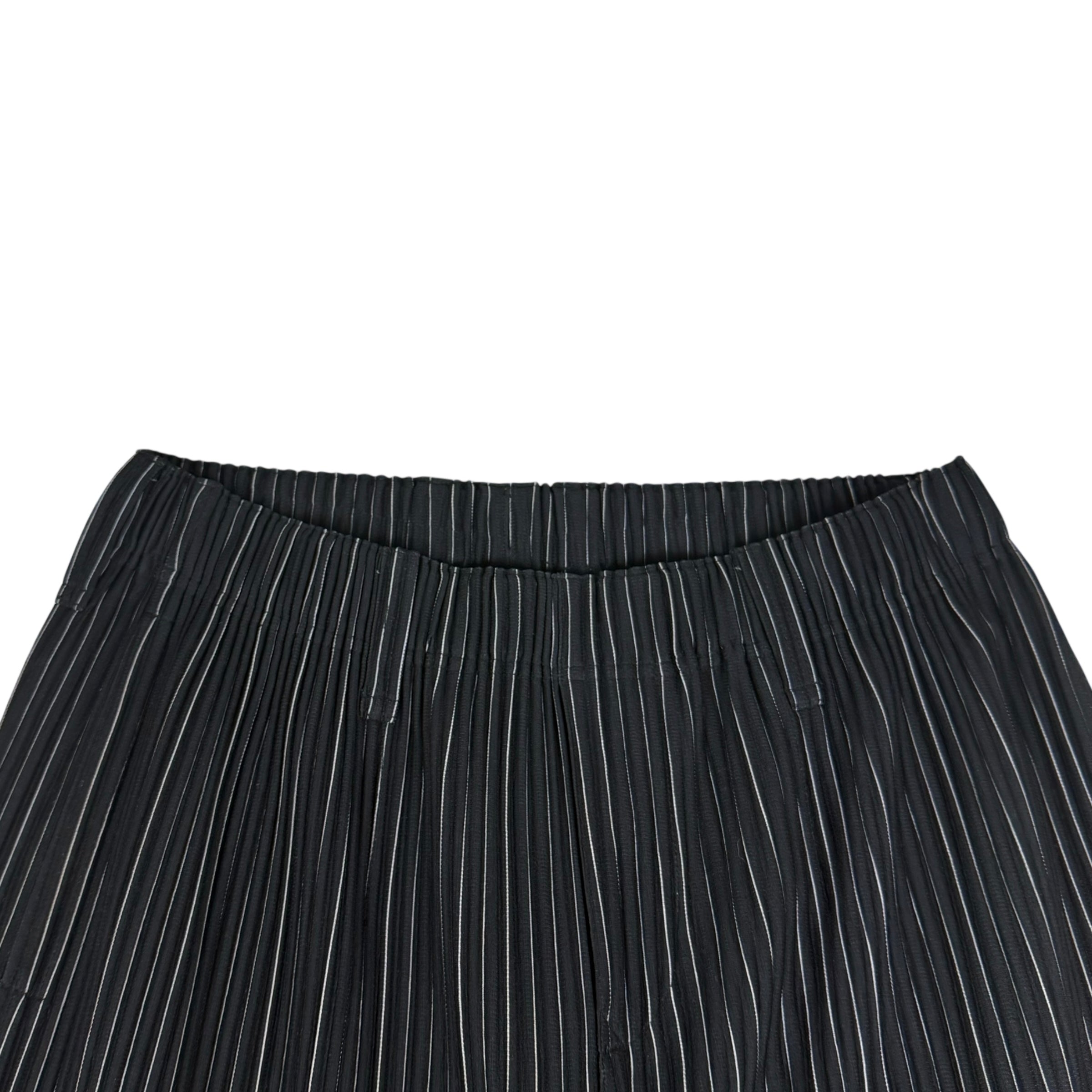 Issey Miyake Homme Plissé Pinstripe Trousers Black (Fits M-L)