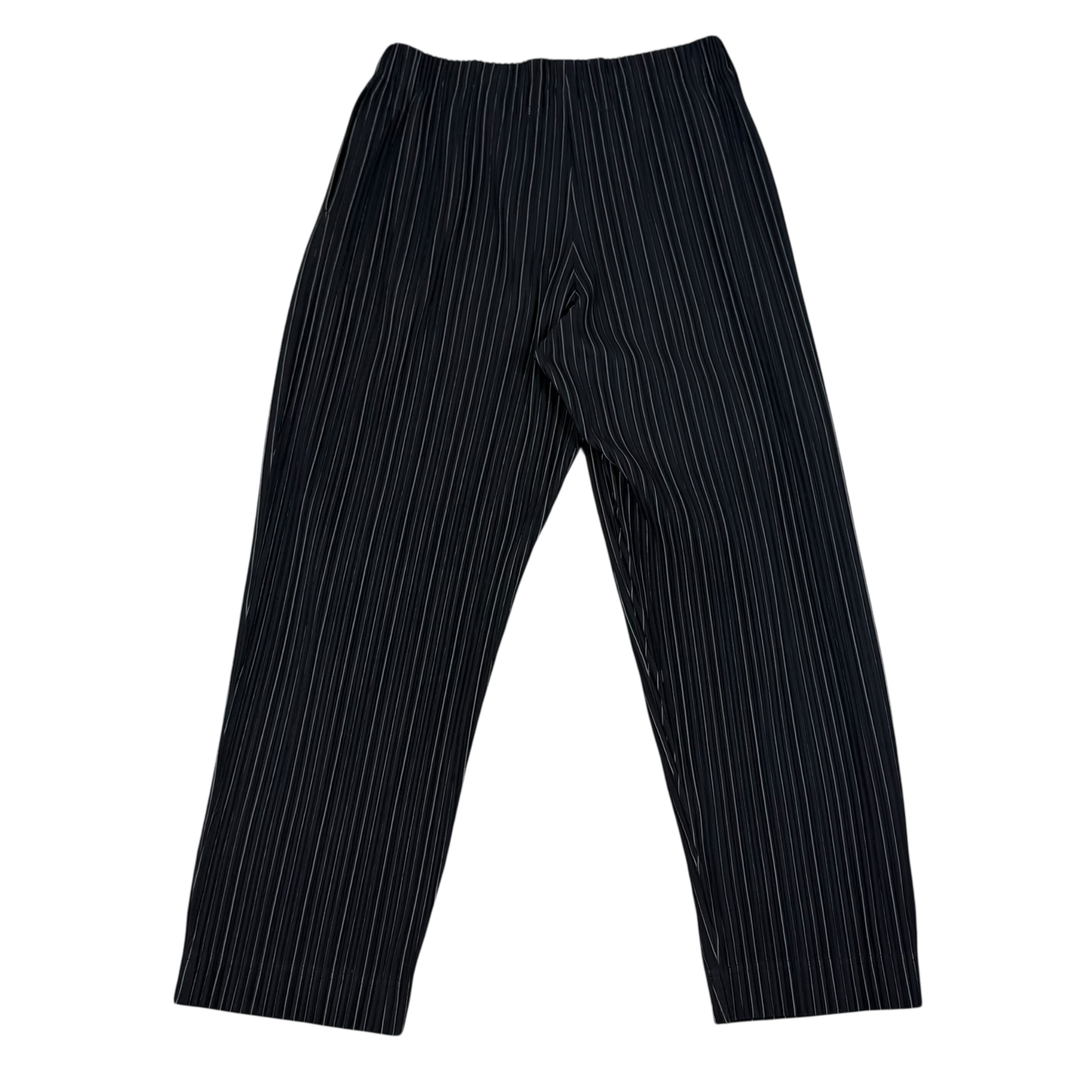 Issey Miyake Homme Plissé Pinstripe Trousers Black (Fits M-L)
