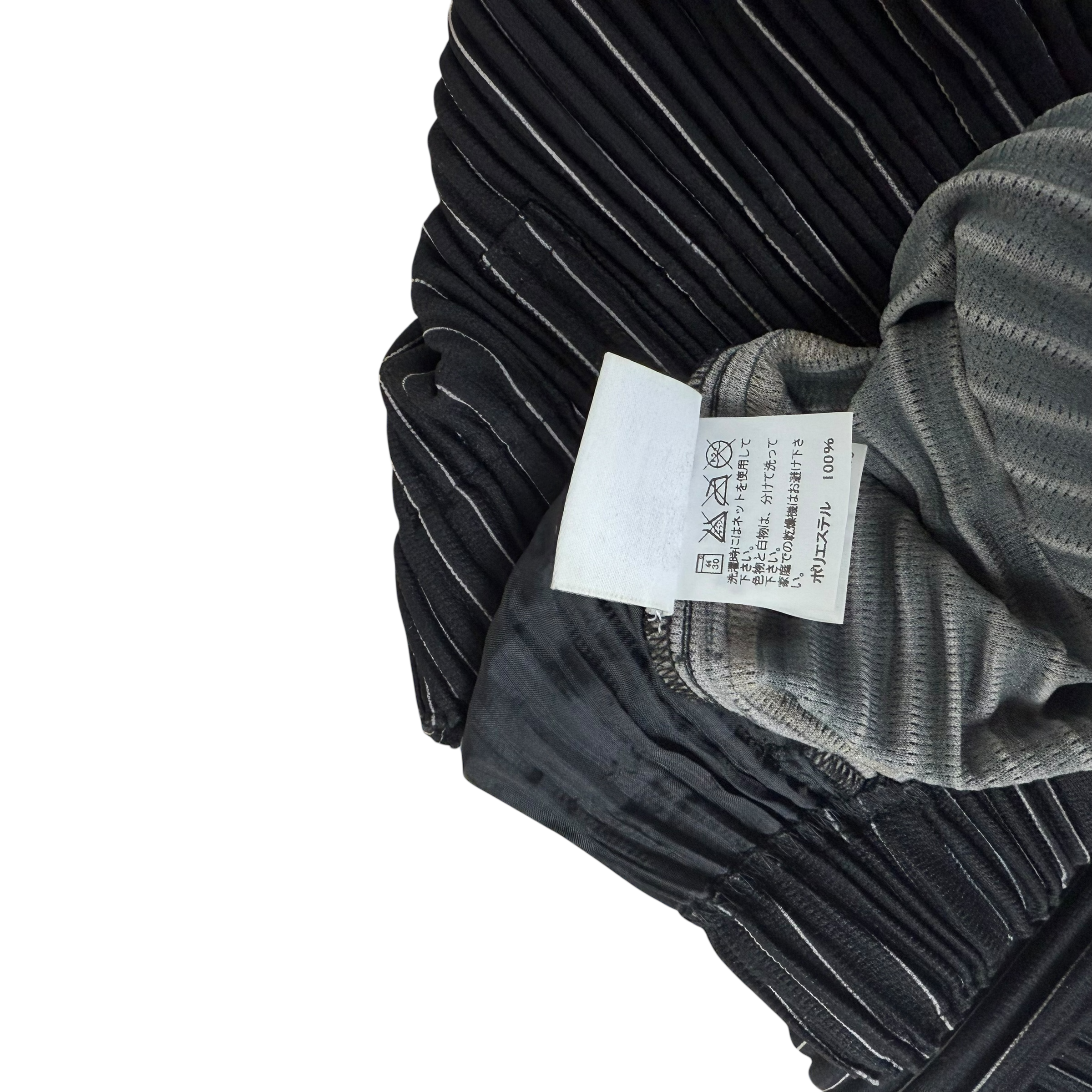 Issey Miyake Homme Plissé Pinstripe Trousers Black (Fits M-L)