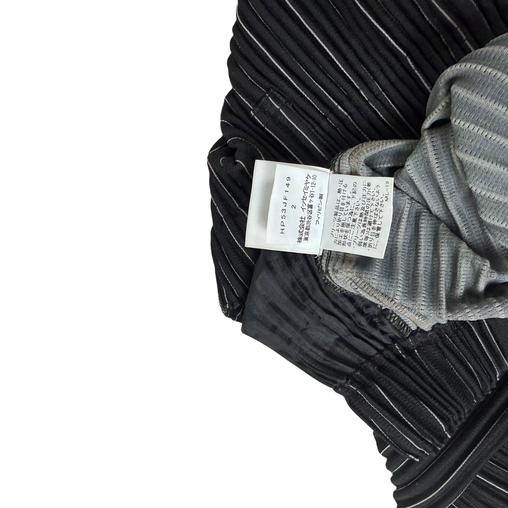 Issey Miyake Homme Plissé Pinstripe Trousers Black (Fits M-L)