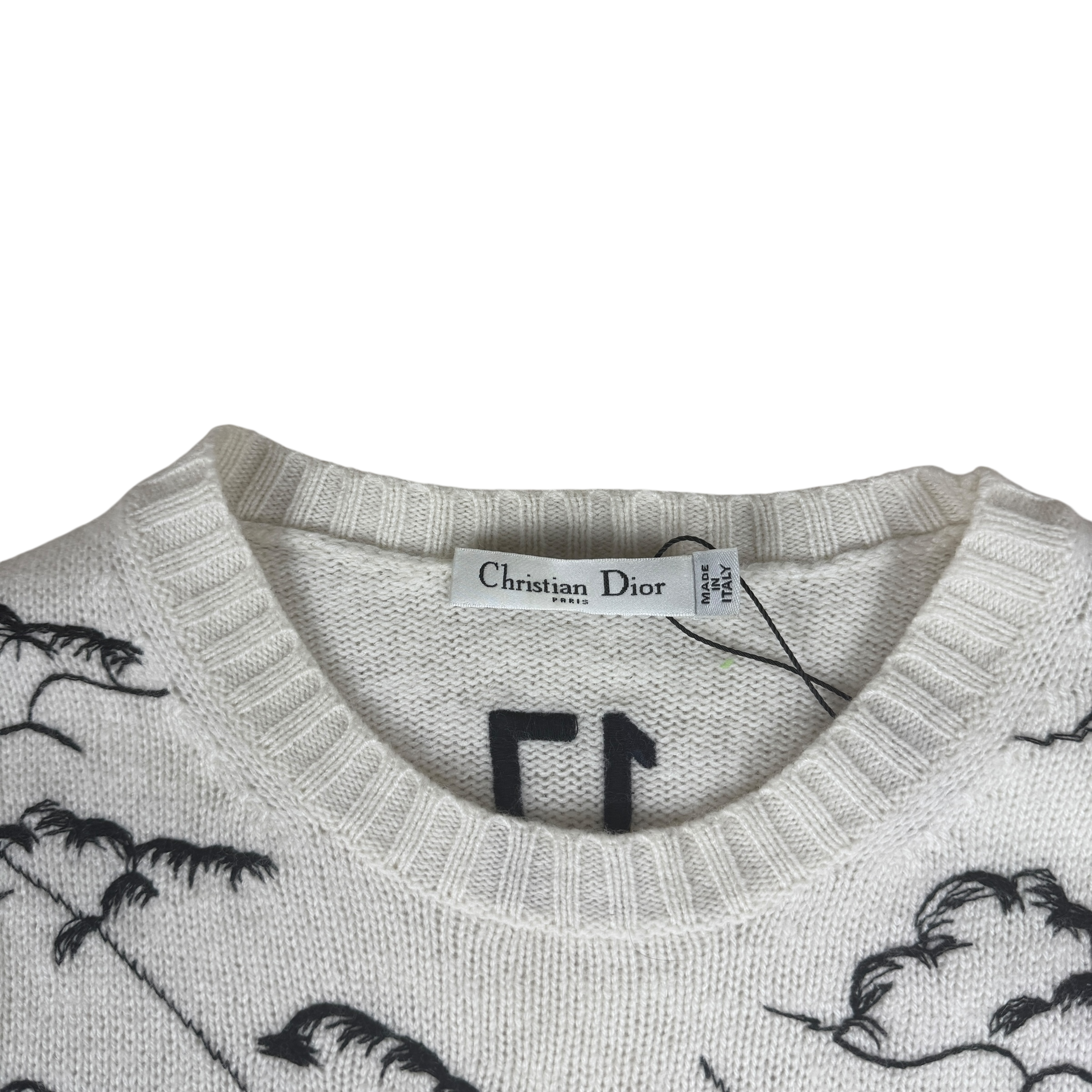 Christian Dior Cashmere Silk Blend Embroidered Knit Jumper (Size 36)