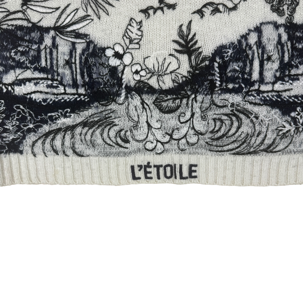 Christian Dior Cashmere Silk Blend Embroidered Knit Jumper (Size 36)