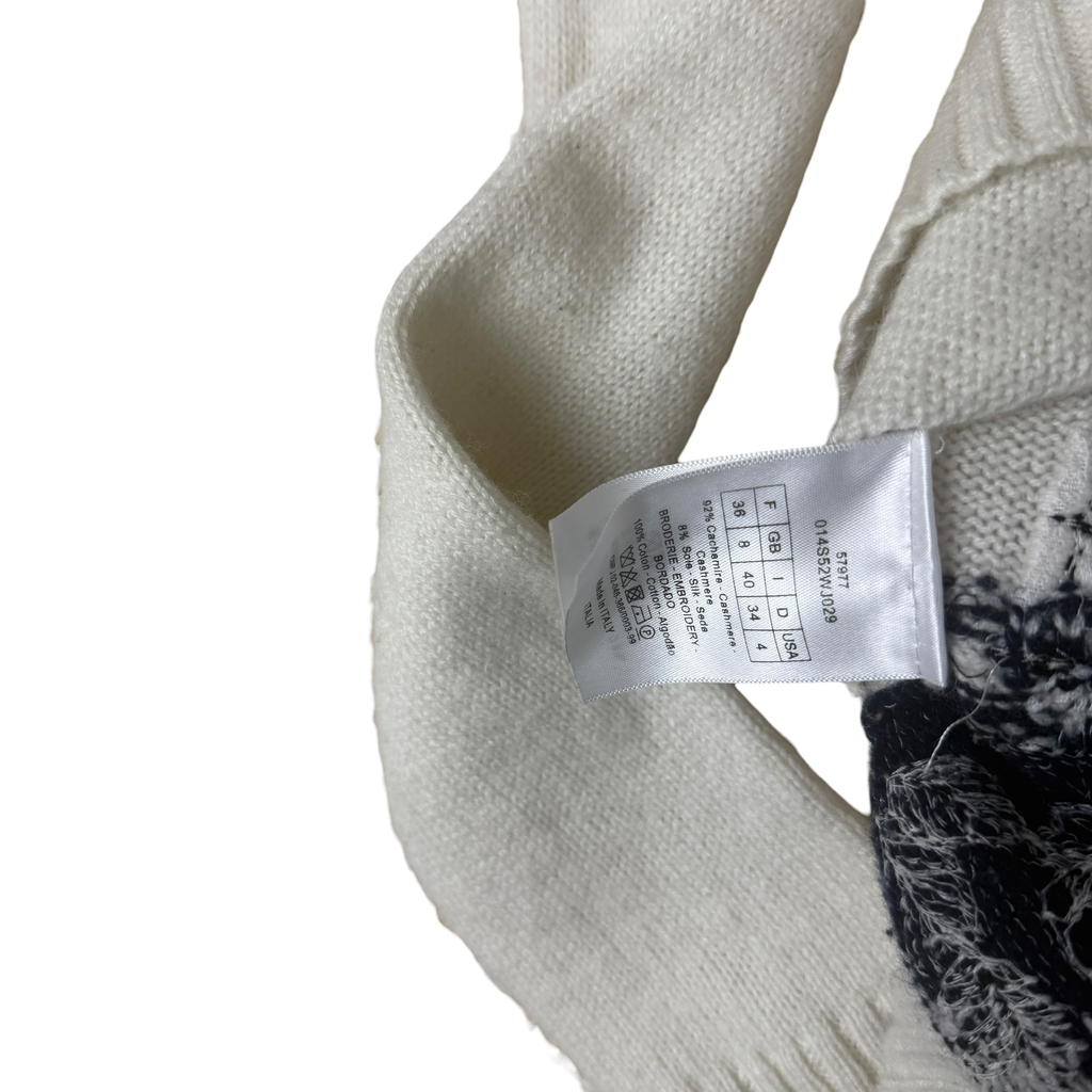 Christian Dior Cashmere Silk Blend Embroidered Knit Jumper (Size 36)