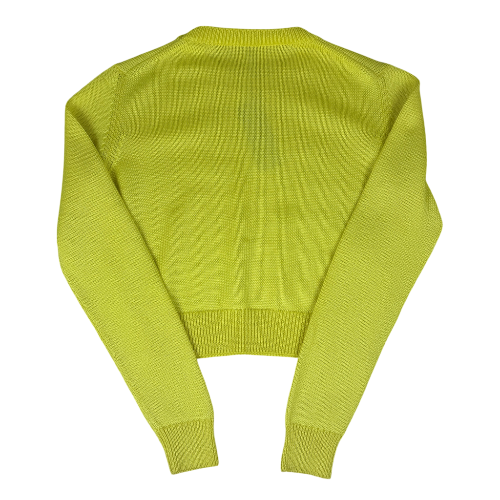 Miu Miu Yellow Sparkly Cropped Knit (Size 40)