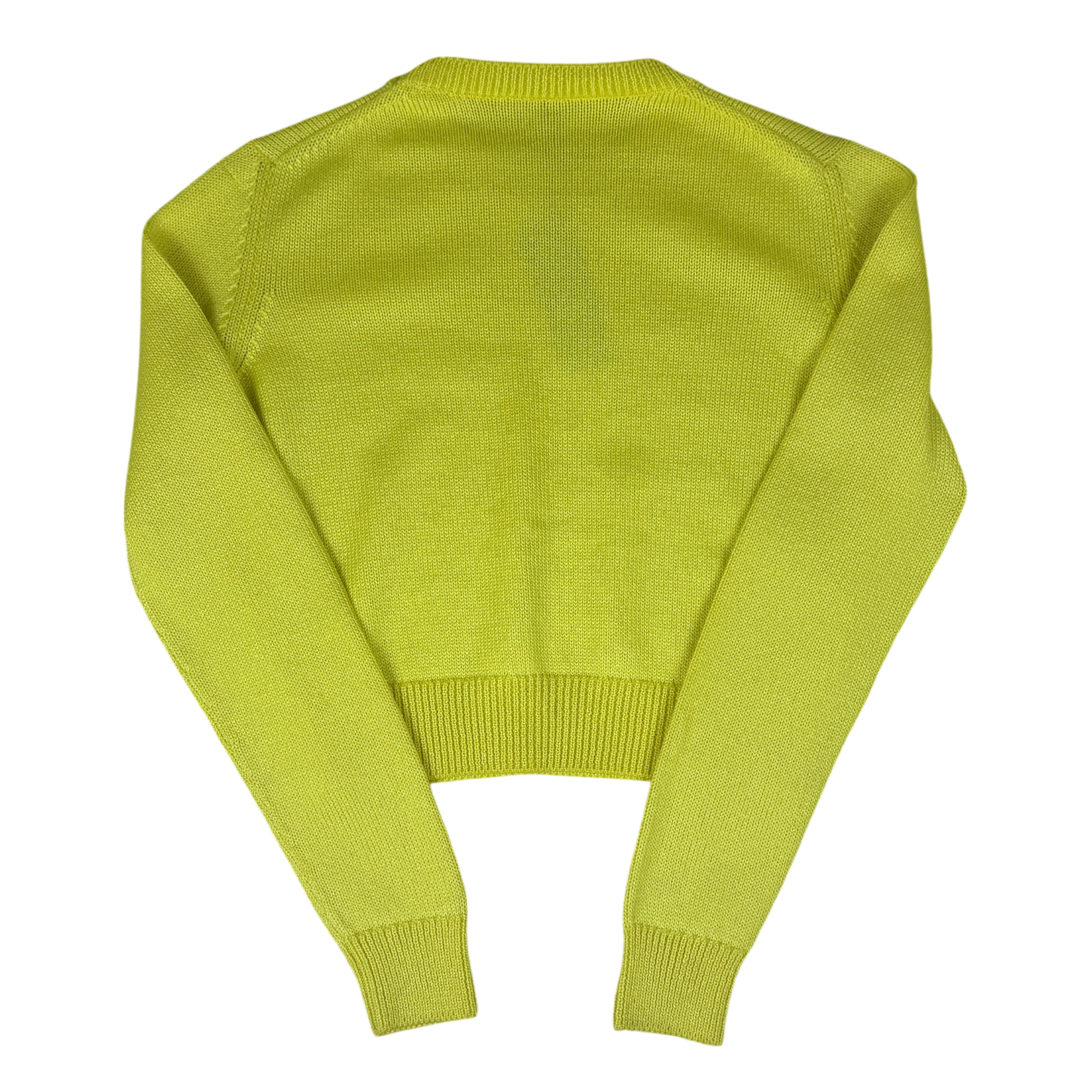 Miu Miu Yellow Sparkly Cropped Knit (Size 40)