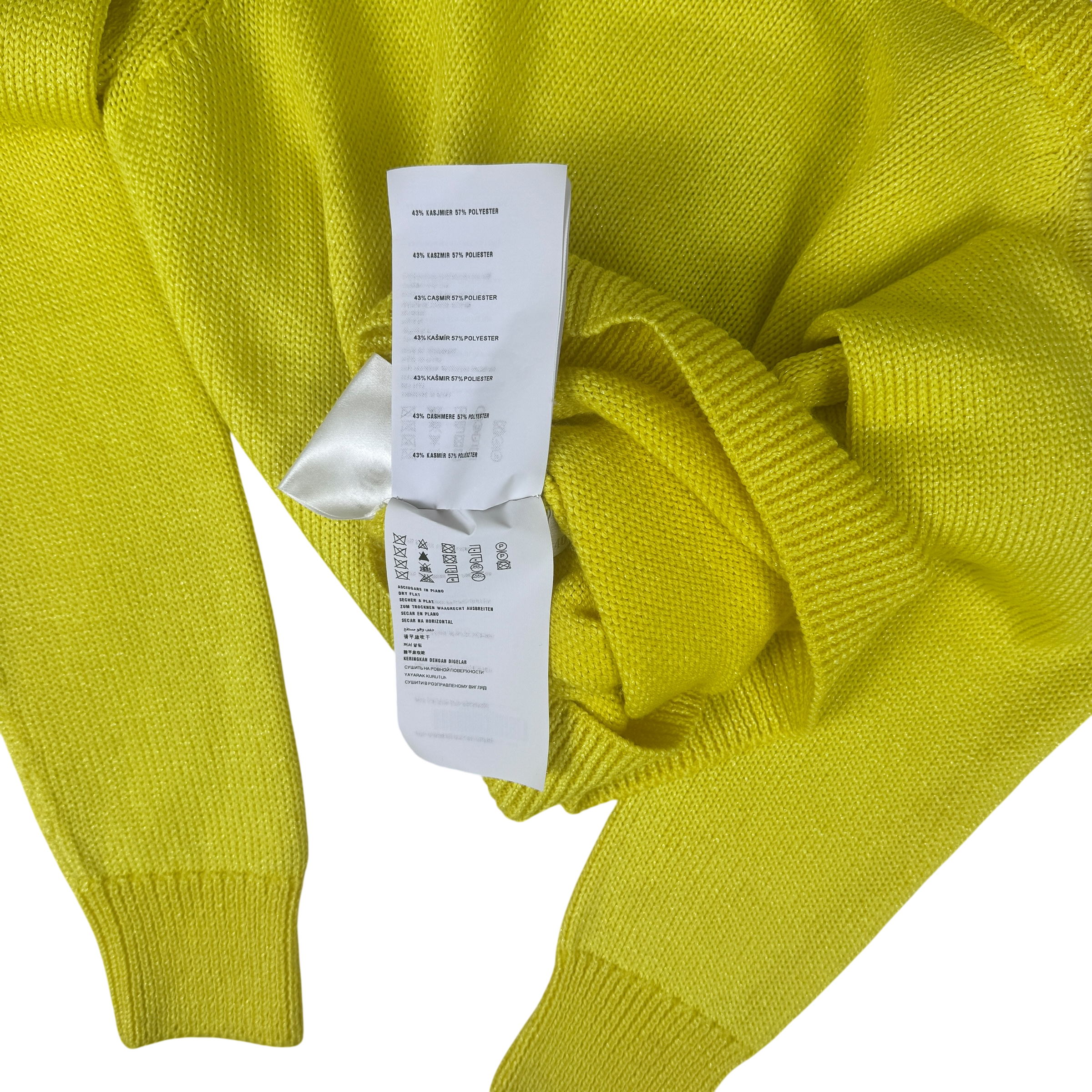 Miu Miu Yellow Sparkly Cropped Knit (Size 40)