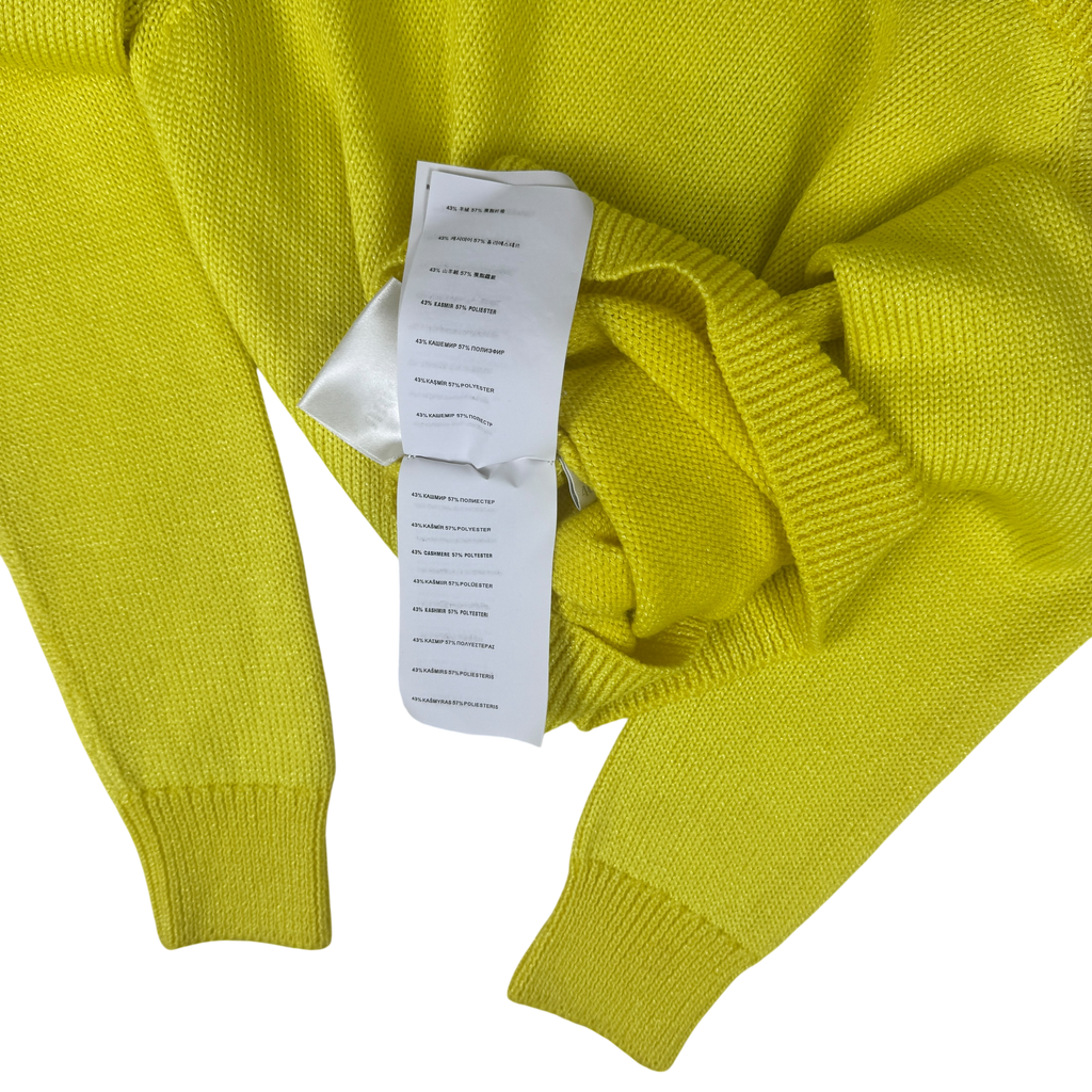 Miu Miu Yellow Sparkly Cropped Knit (Size 40)