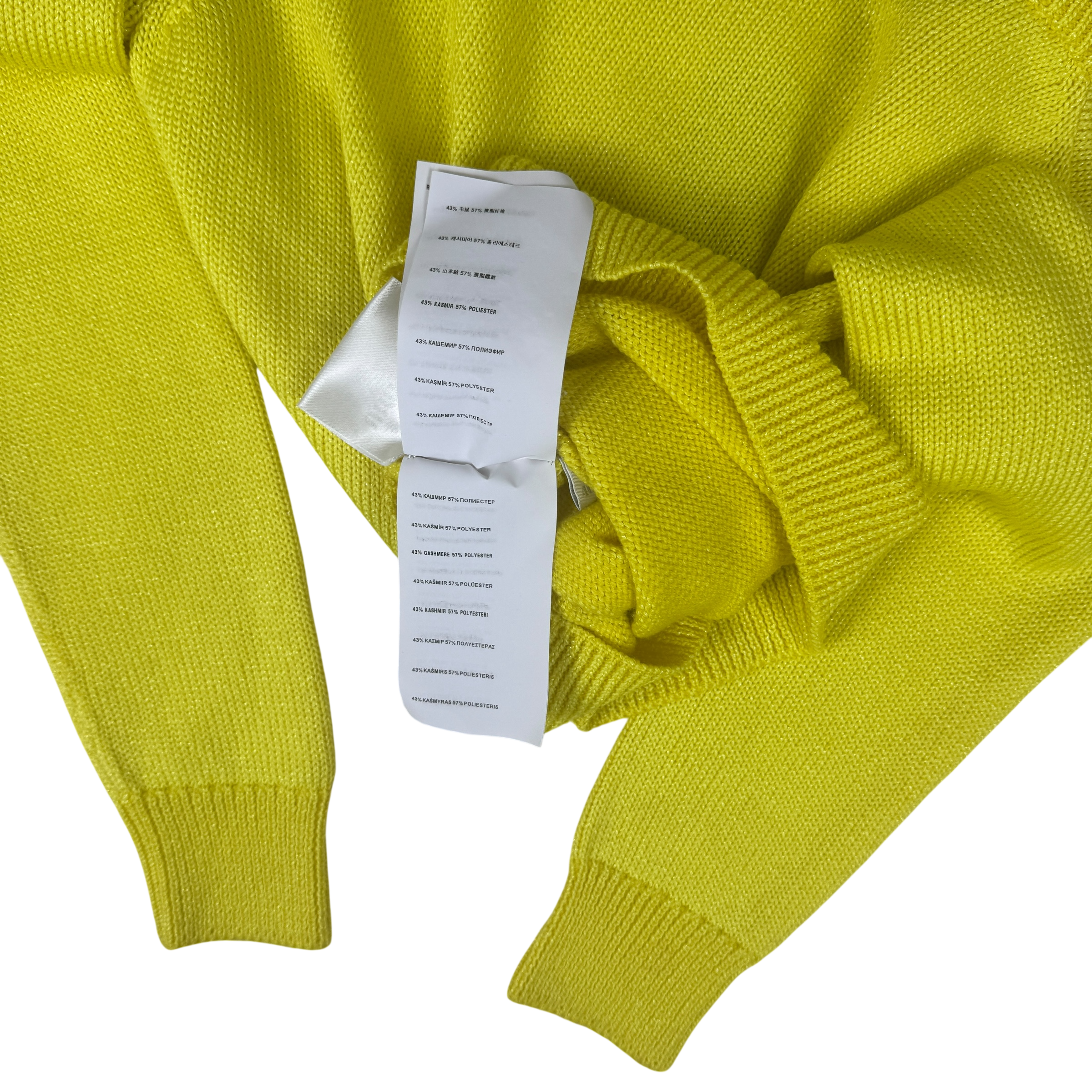 Miu Miu Yellow Sparkly Cropped Knit (Size 40)