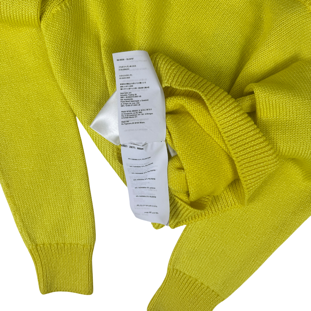 Miu Miu Yellow Sparkly Cropped Knit (Size 40)
