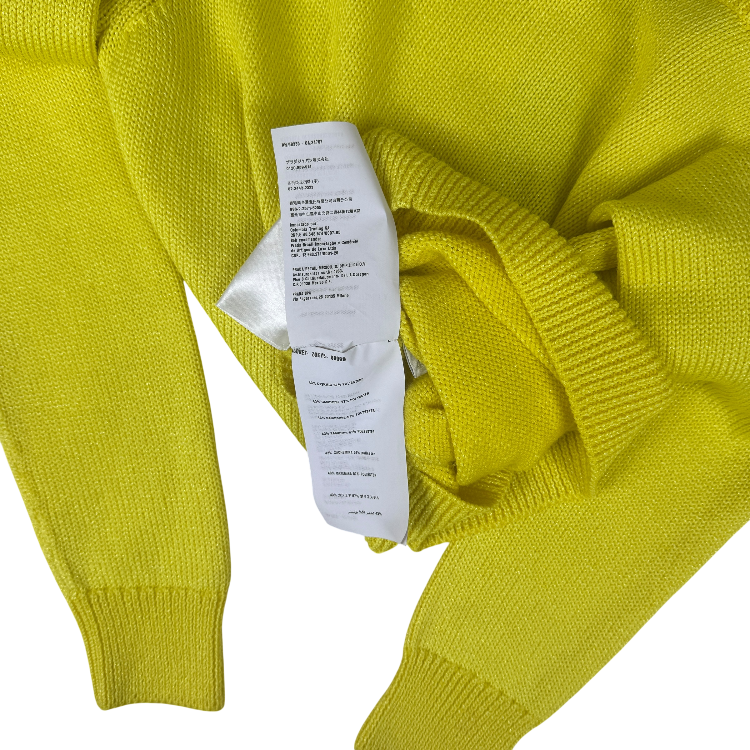 Miu Miu Yellow Sparkly Cropped Knit (Size 40)