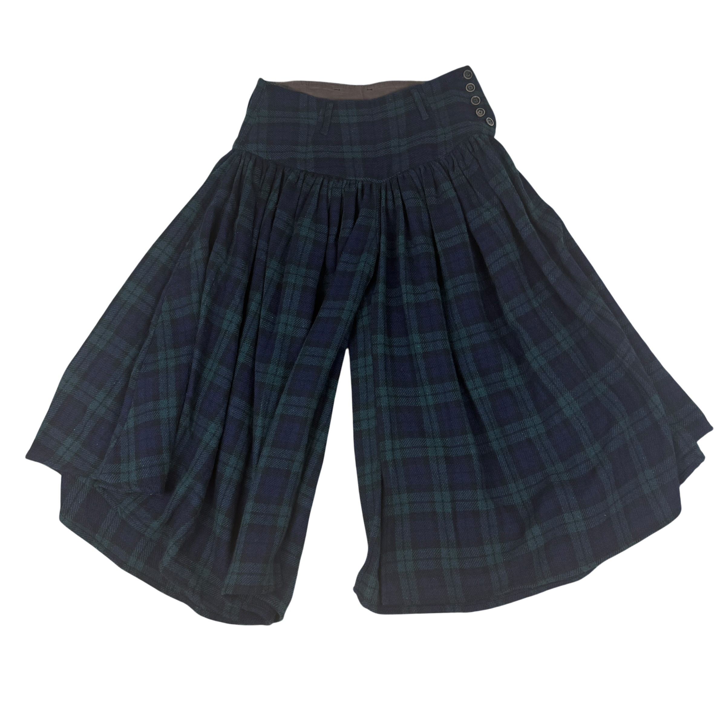 Kapital Plaid Wool Culottes Pants Blue/Green (Size XS)
