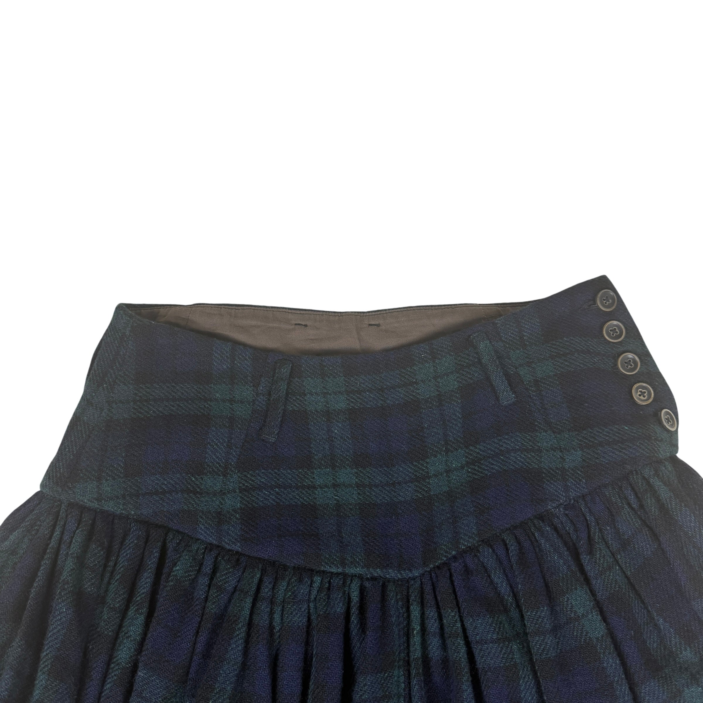 Kapital Plaid Wool Culottes Pants Blue/Green (Size XS)