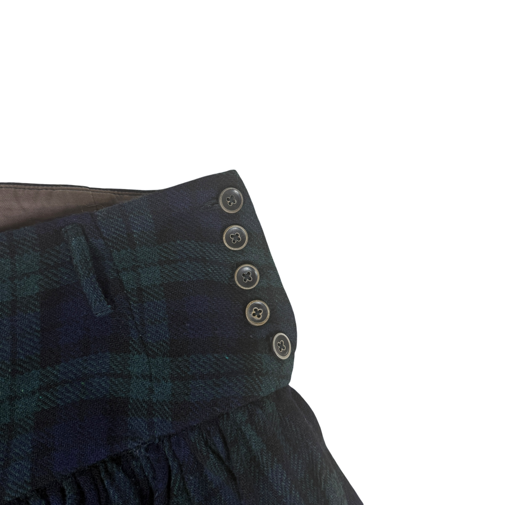 Kapital Plaid Wool Culottes Pants Blue/Green (Size XS)