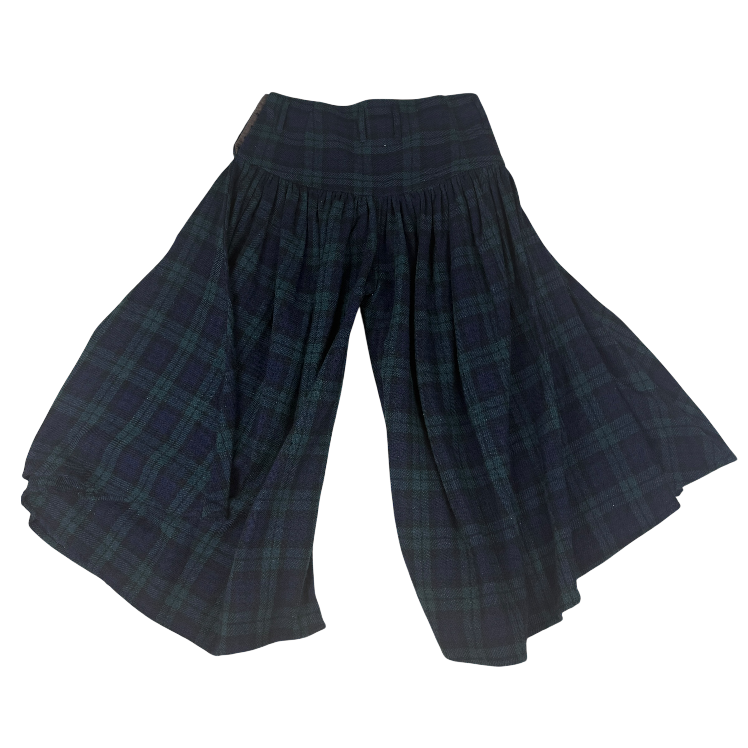 Kapital Plaid Wool Culottes Pants Blue/Green (Size XS)