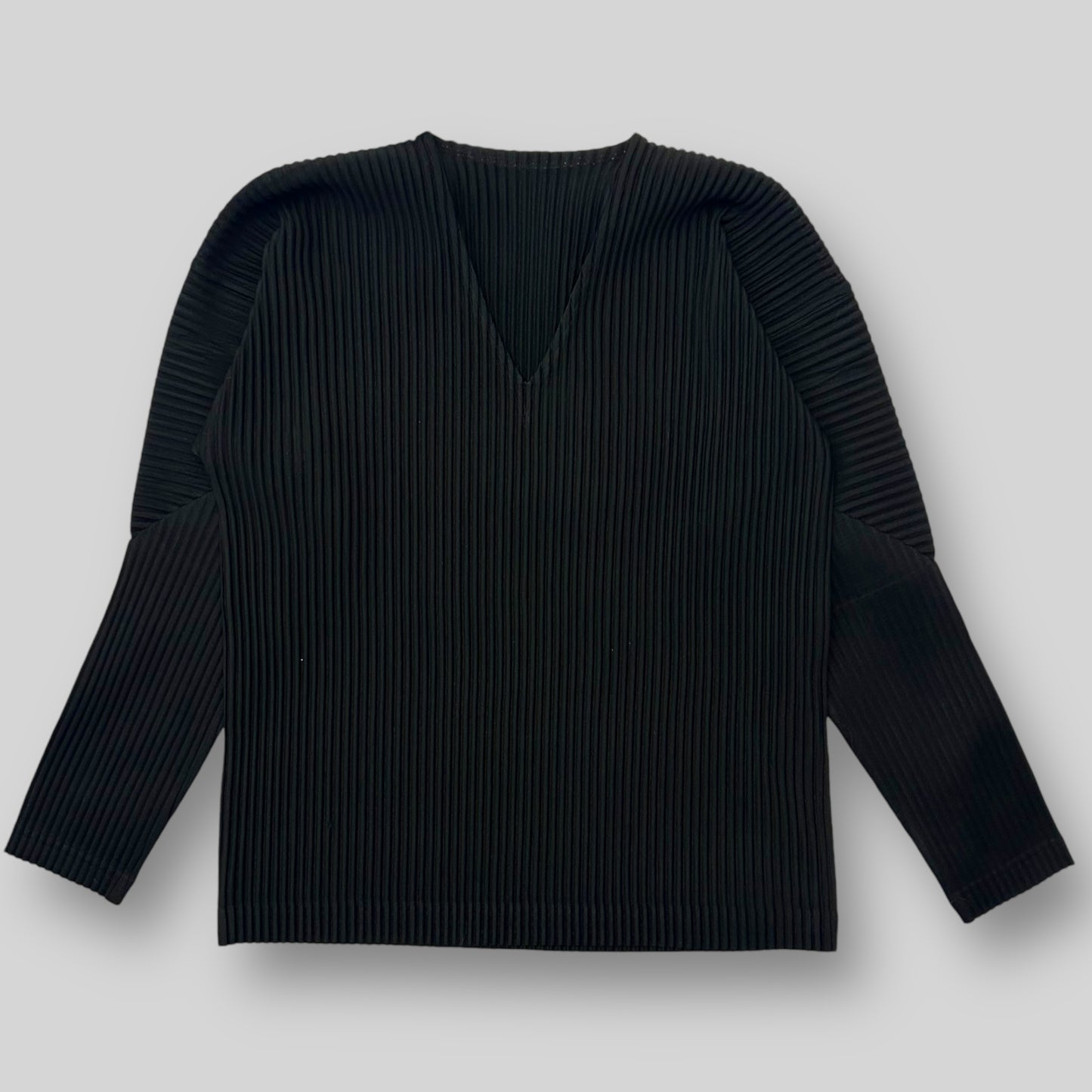 Issey Miyake Homme Plisse V-Neck Top Black (Fits M)