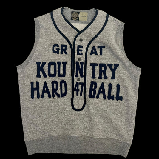 Kapital Kountry Jersey Knitted Hard 47 Ball Vest Grey