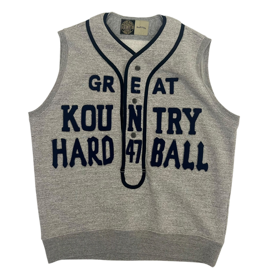 Kapital Kountry Jersey Knitted Hard 47 Ball Vest Grey