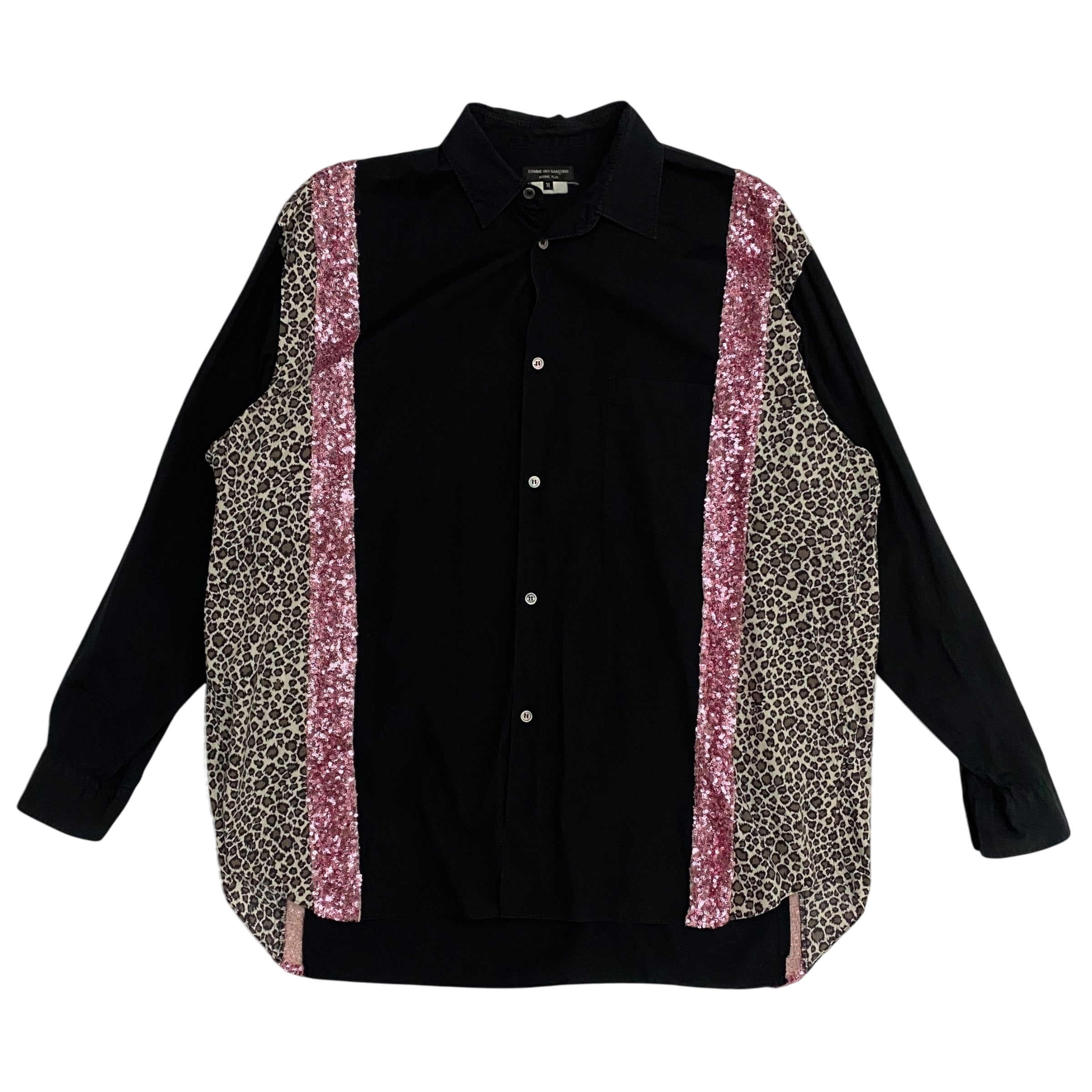 Comme des Garçons (CDG) Homme Plus 2018 Leopard Print Sequin Shirt (Fits L-XL)