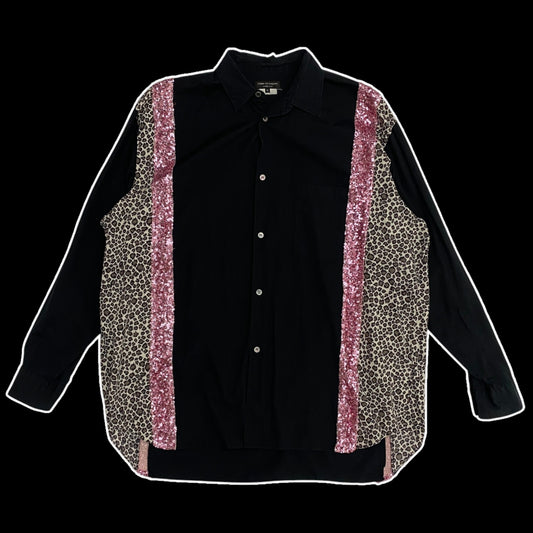 Comme des Garçons (CDG) Homme Plus 2018 Leopard Print Sequin Shirt (Fits L-XL)