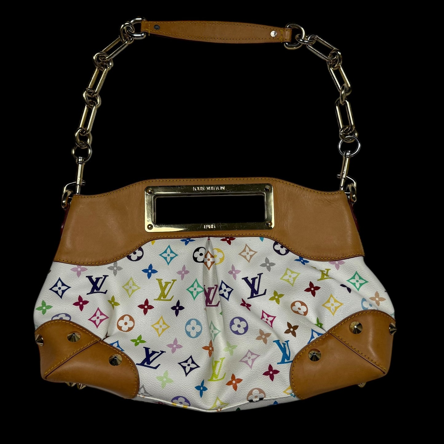 Louis Vuitton Judy Murakami Monogram Leather Bag White