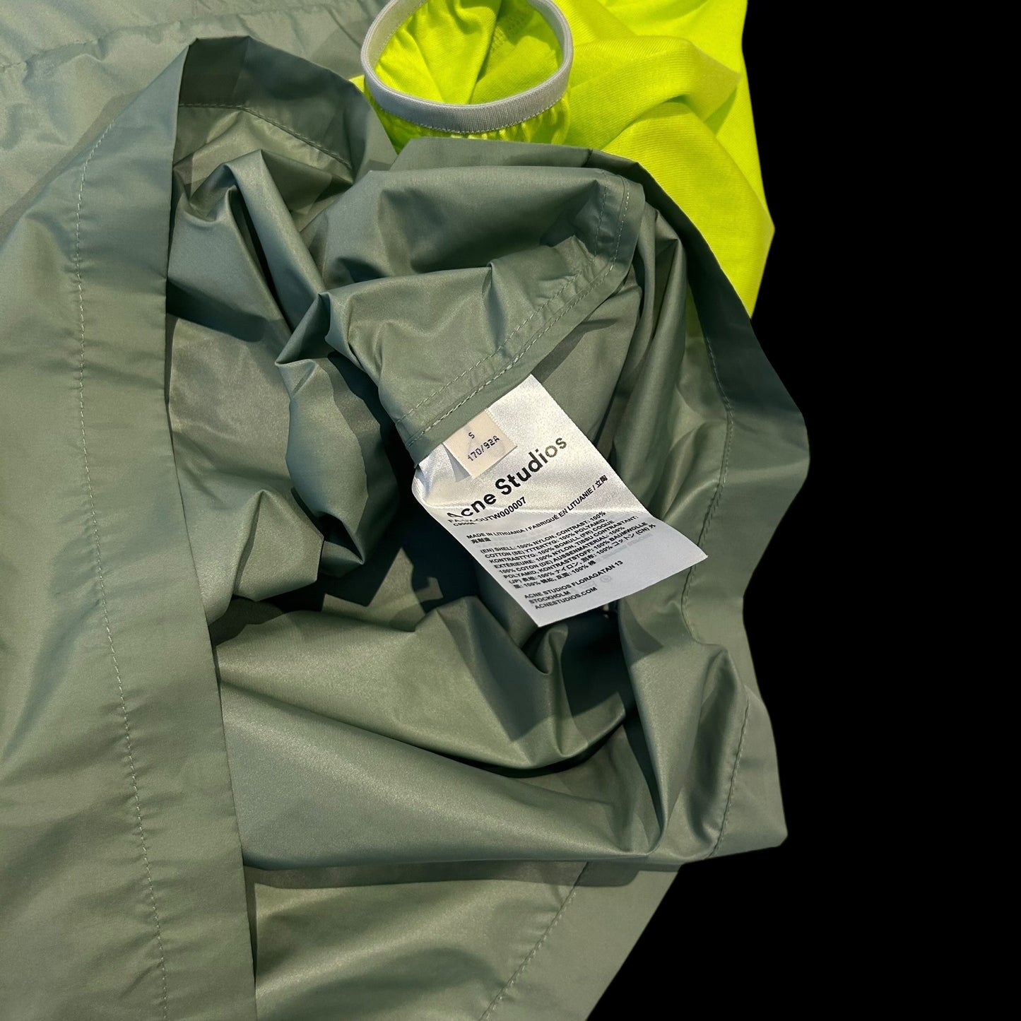 Acne Studios Contrast Windbreaker Jacket Green (Size S)