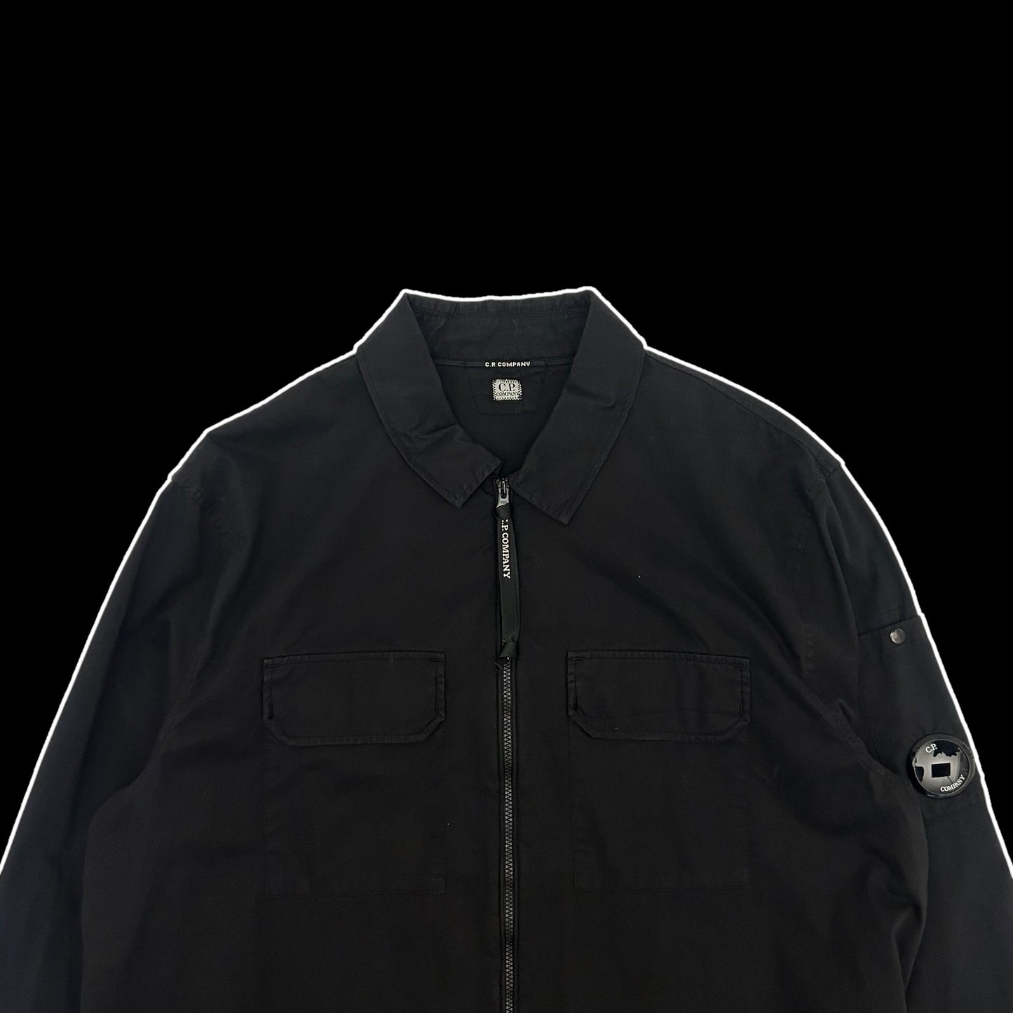 C.P. Company Lens Zip-Up Overshirt Black (Fits L)