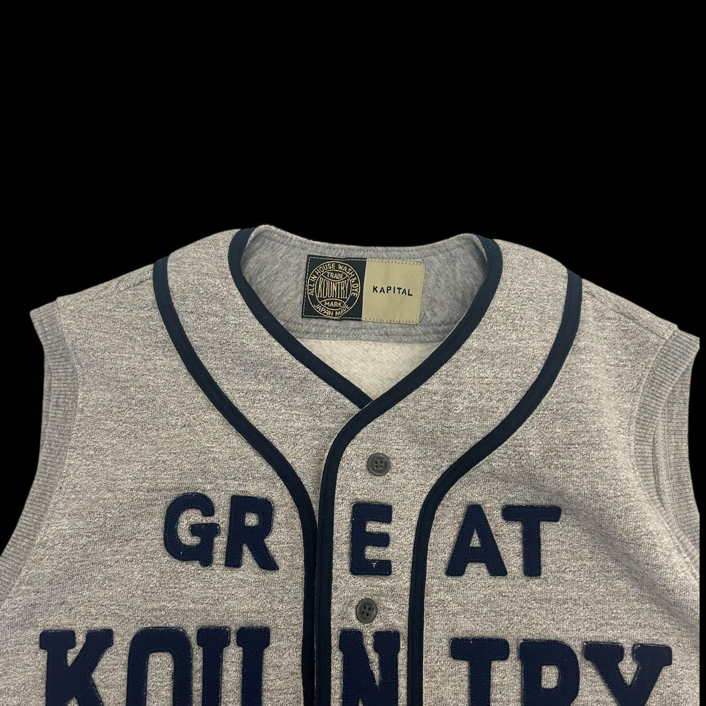 Kapital Kountry Jersey Knitted Hard 47 Ball Vest Grey