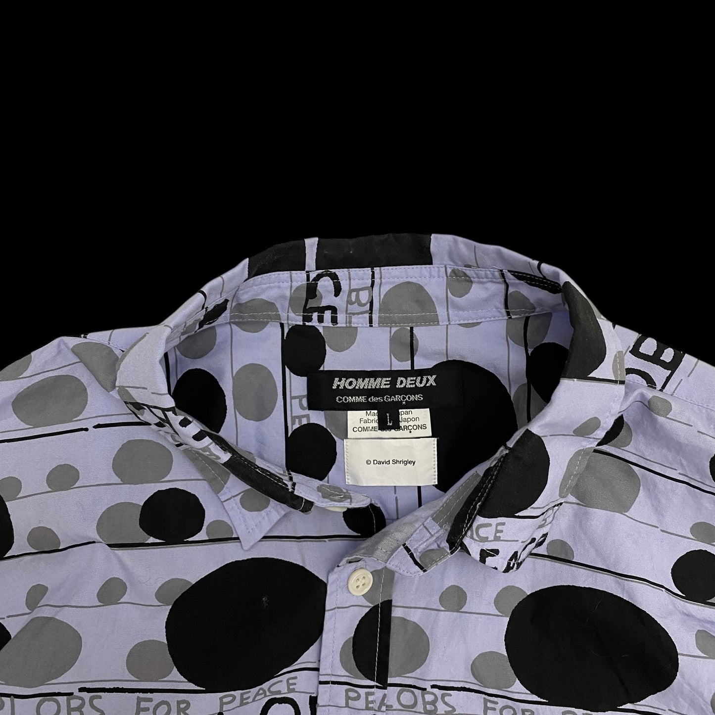 Comme des Garçons (CDG) Homme Deux ‘Blobs For Peace’ Print Shirt (Fits M)