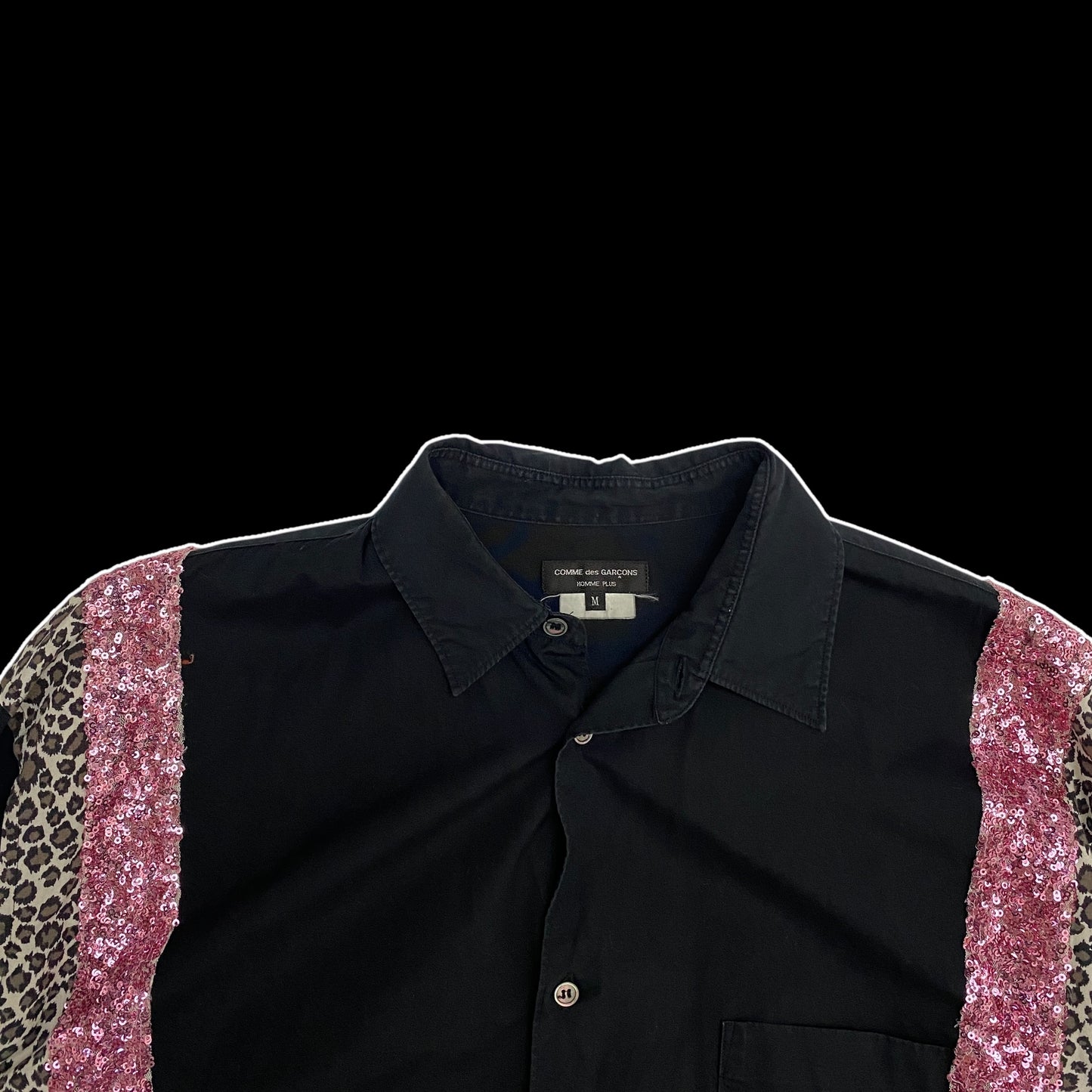 Comme des Garçons (CDG) Homme Plus 2018 Leopard Print Sequin Shirt (Fits L-XL)