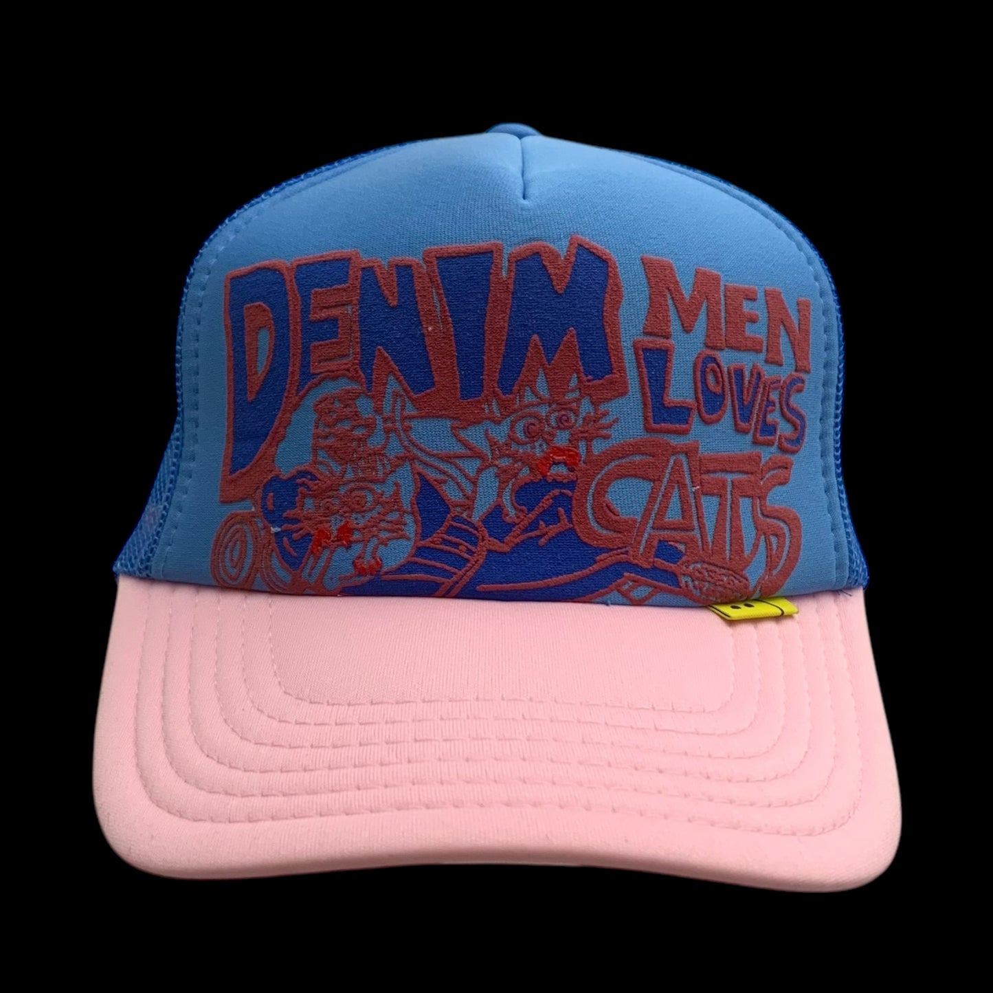 Kapital ‘Denim Men Loves Cats' Trucker Cap Blue/Pink