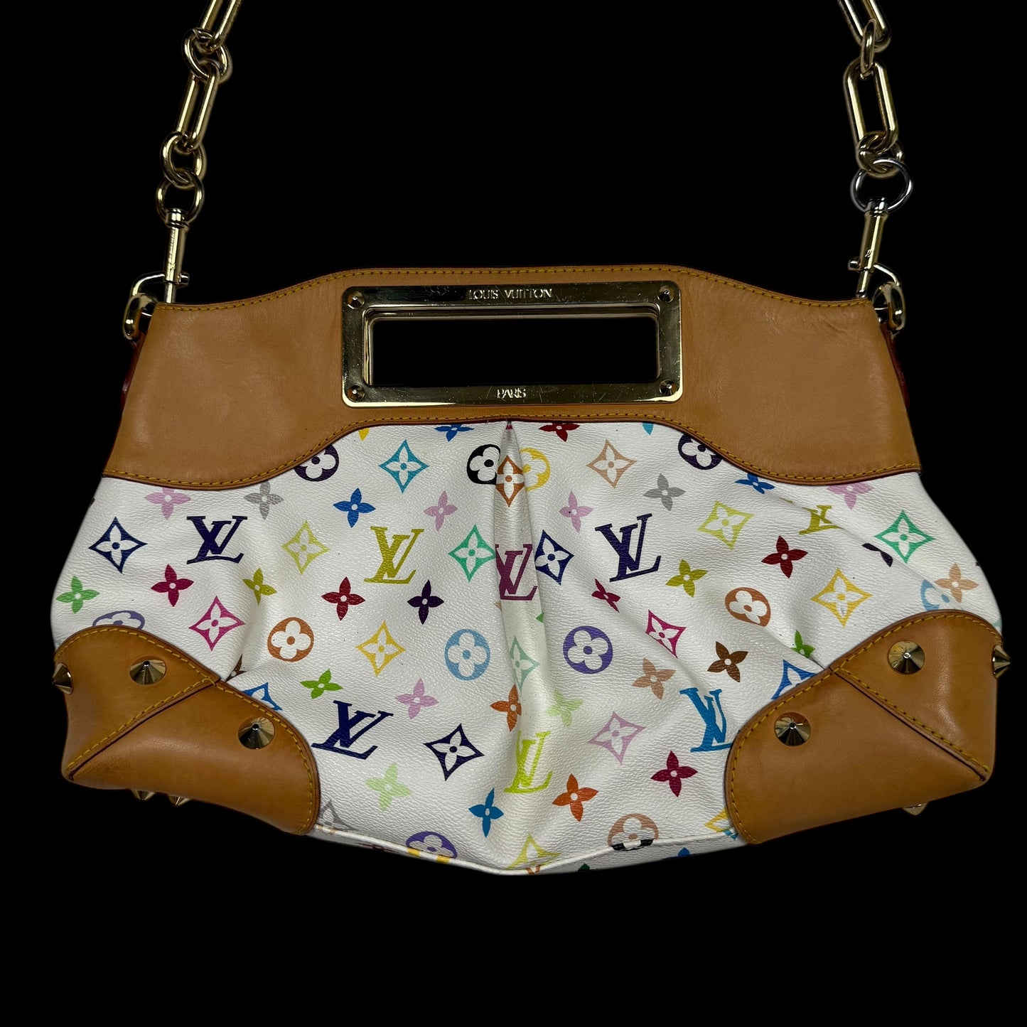 Louis Vuitton Judy Murakami Monogram Leather Bag White