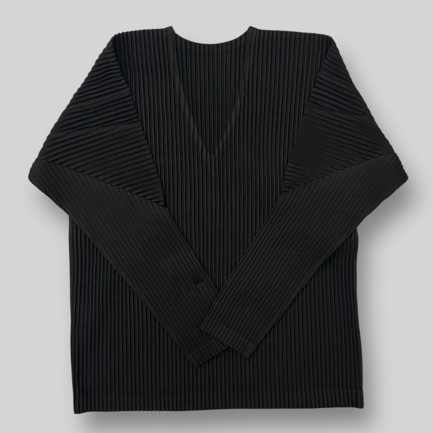 Issey Miyake Homme Plisse V-Neck Top Black (Fits M)