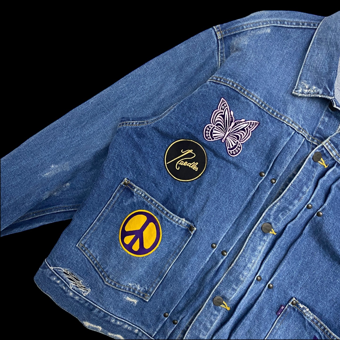 Needles Mixed-Patches Denim Jacket Indigo (Size L)