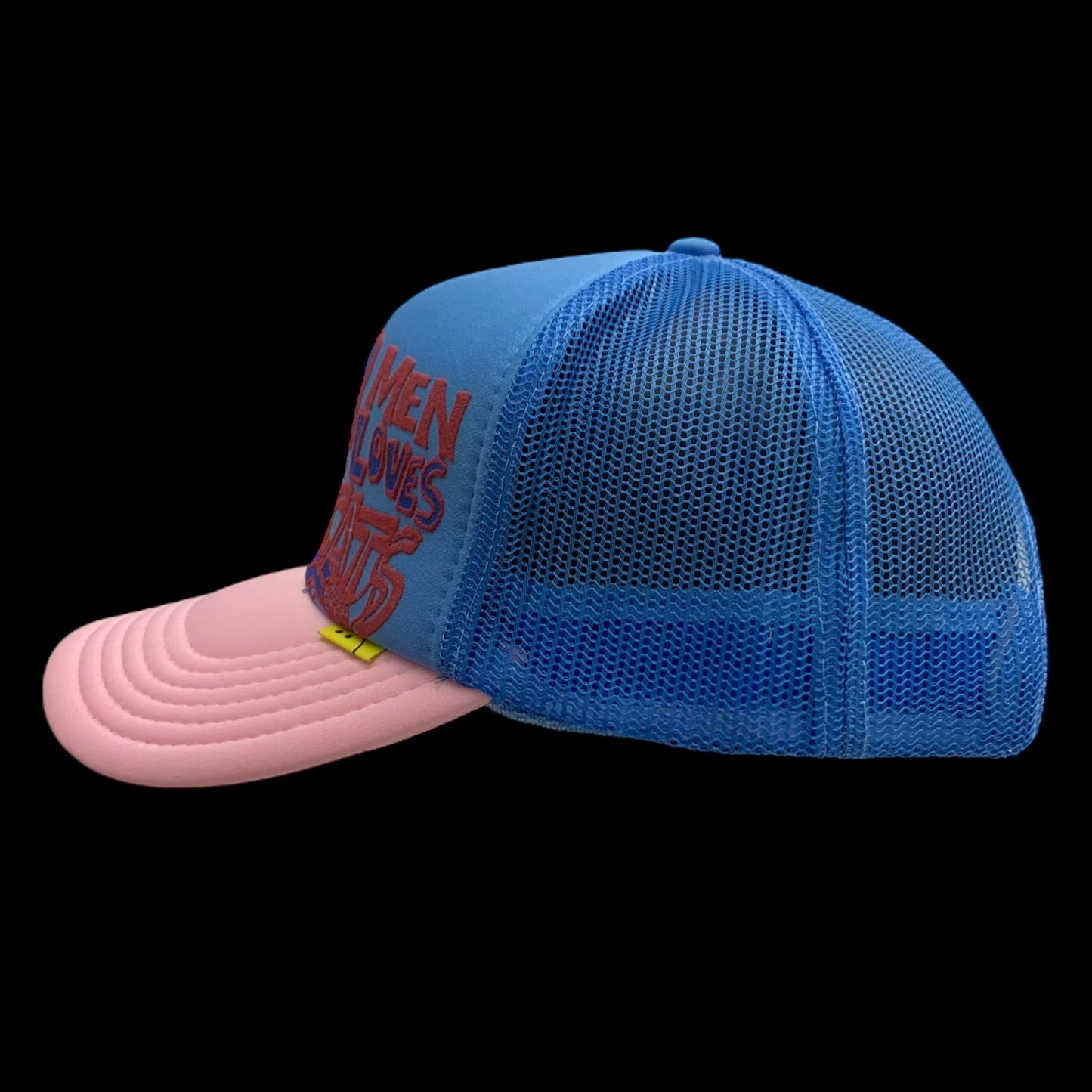 Kapital ‘Denim Men Loves Cats' Trucker Cap Blue/Pink