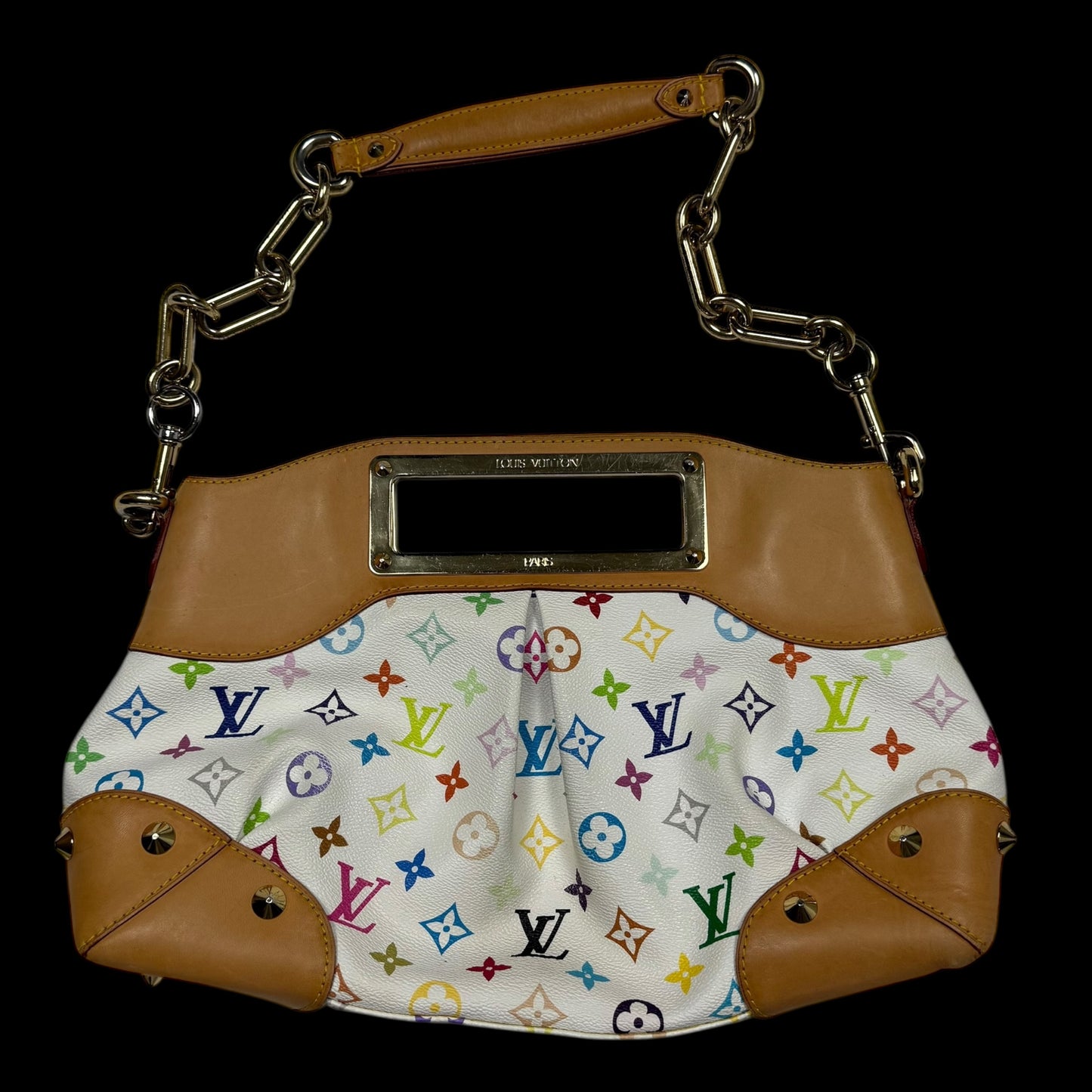 Louis Vuitton Judy Murakami Monogram Leather Bag White